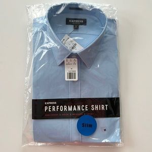 Express Performance Dress Shirt, Men’s M, Light Blue